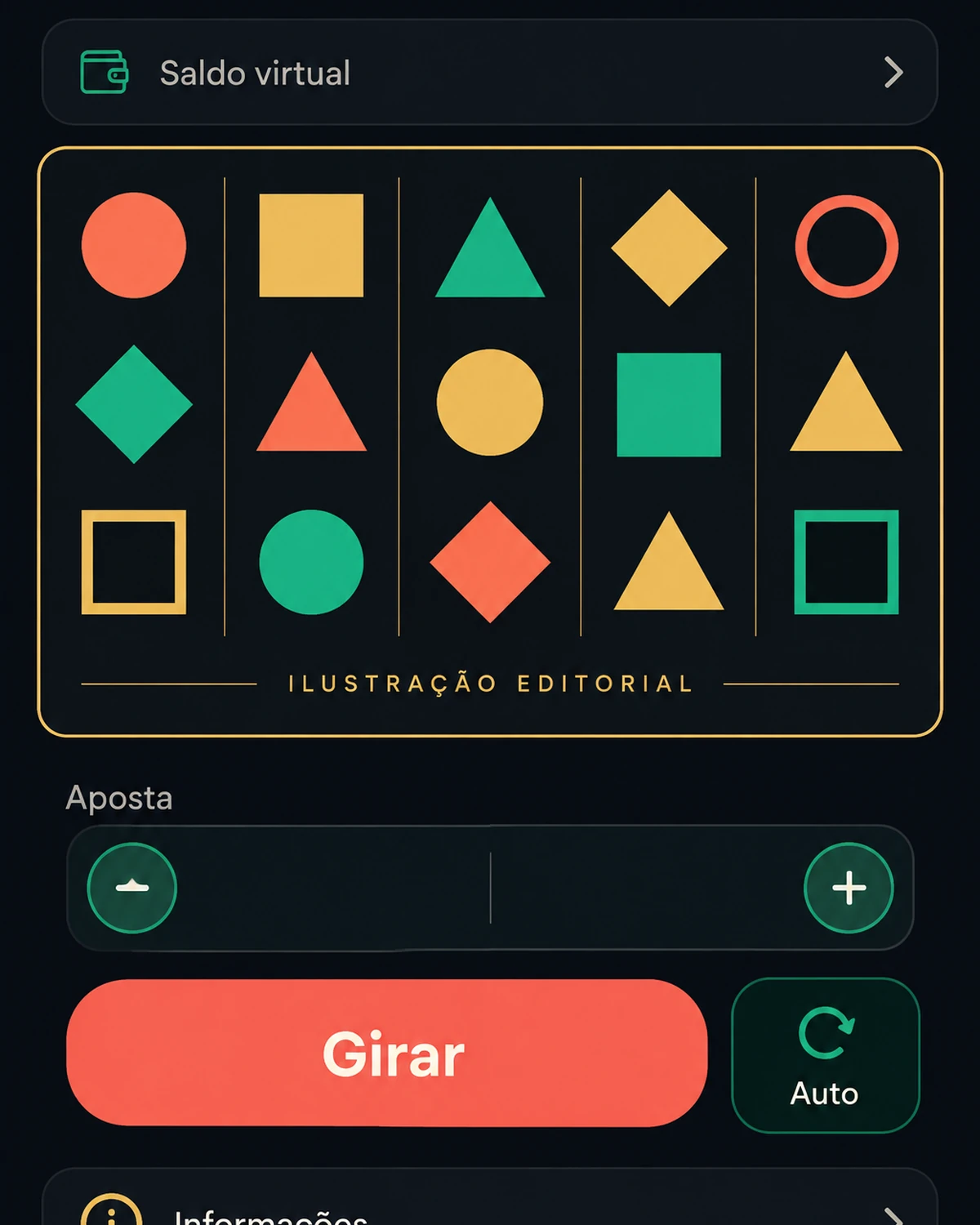 Layout ilustrativo da demo do Double Fortune em celular