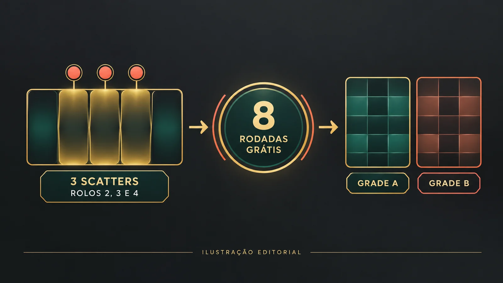 Fluxo das rodadas grátis em duas grades no Double Fortune
